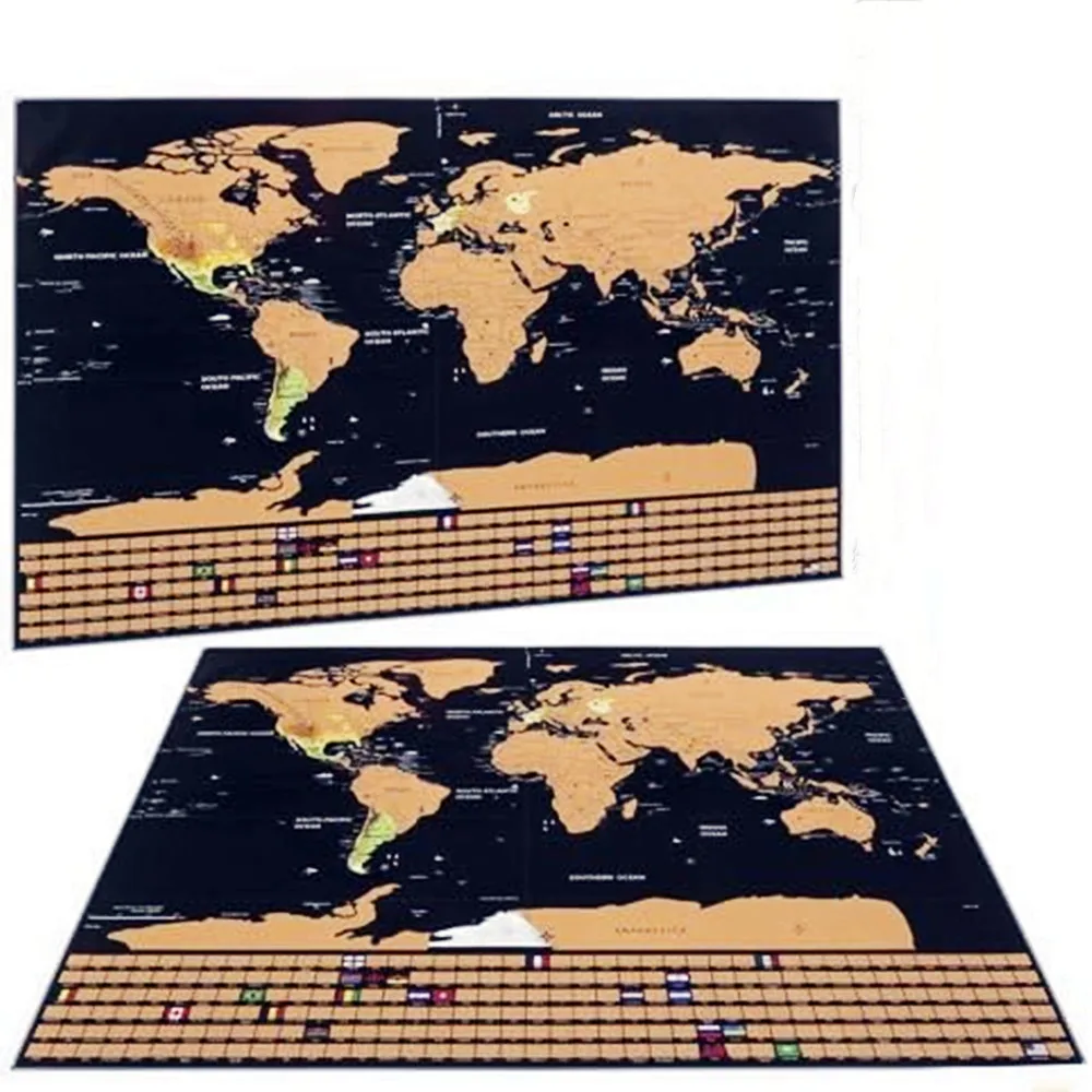 Star Map Poster - New Deluxe Travel Scratch World-Map Wall
