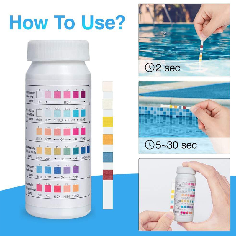 6 In 1 Chlorine PH Test Strips - đánh giá và giá Ph Strip Test