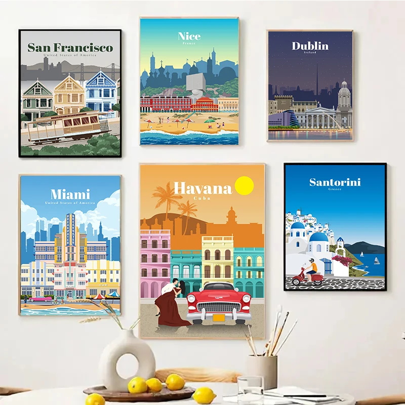 World Famous Tourist Cities Po - đánh giá và giá Star Map Poster