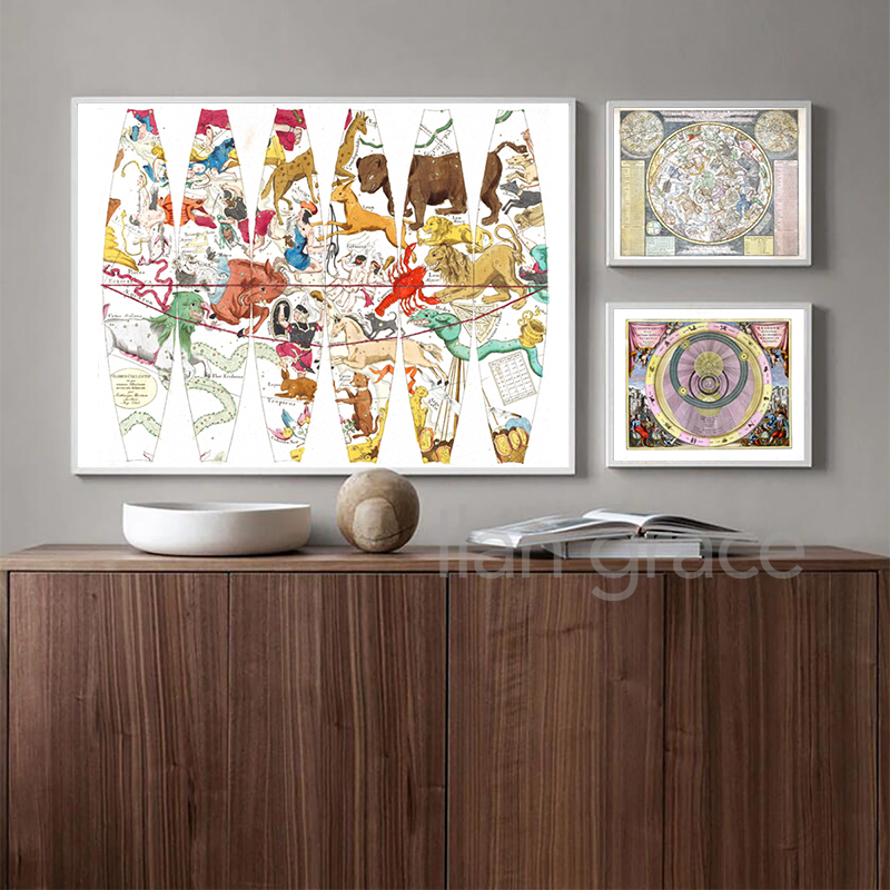 Vintage Chiêm Tinh Sao Bảng Xế - đánh giá và giá Star Map Poster