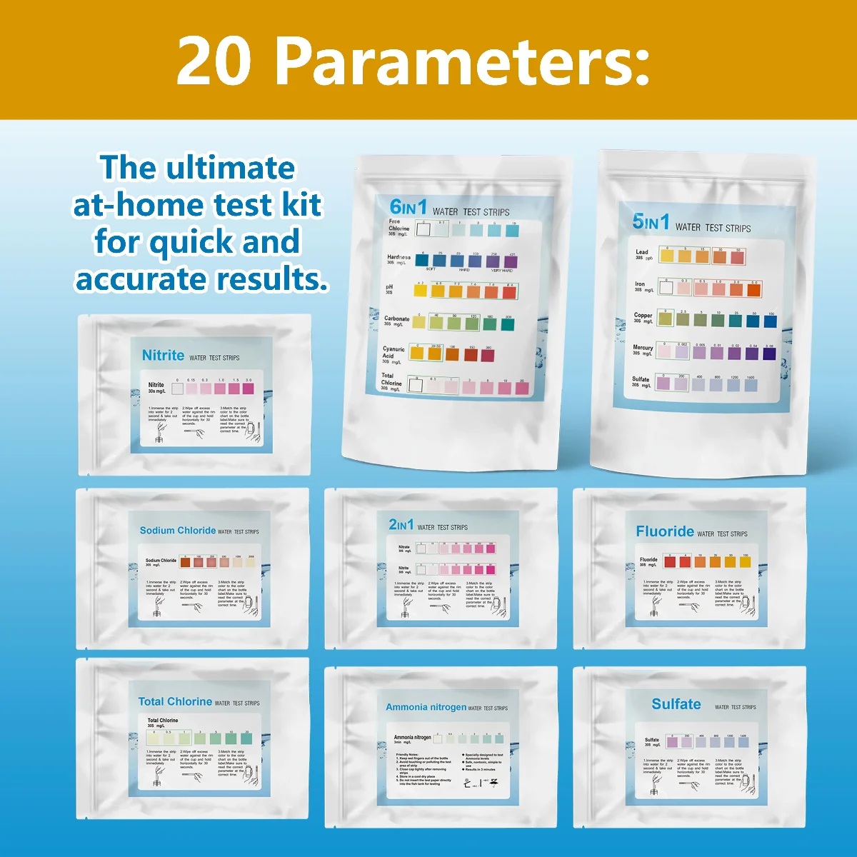 YAGO 20 in 1 Water Test Strips - đánh giá và giá Ph Strip Test