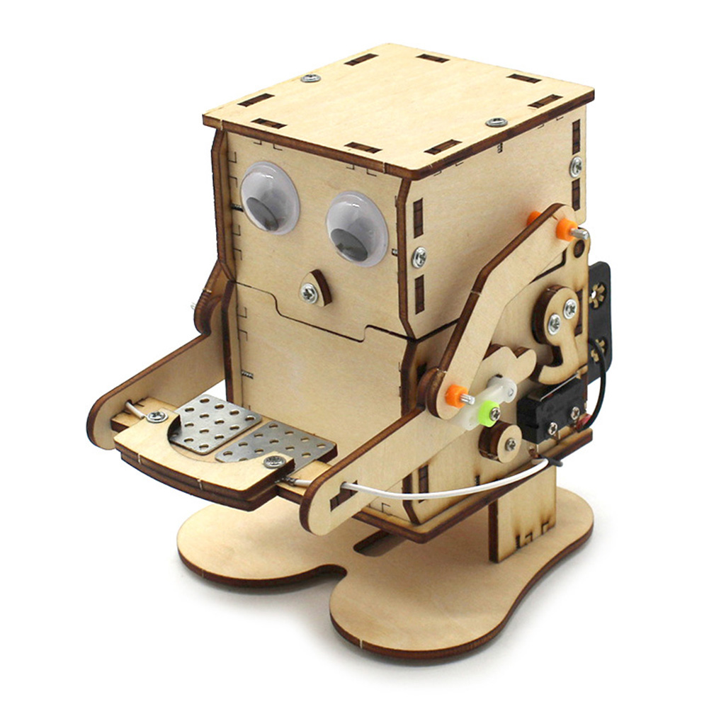 Robot Eating Coin Wood DIY Mod - đánh giá và giá Science Project Kit