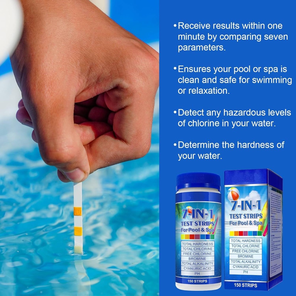 7-in-1 Pool Test Strips 150 Pc - đánh giá và giá Ph Strip Test