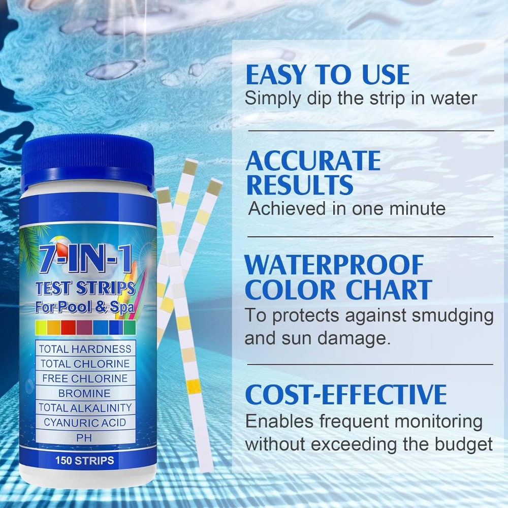 7-in-1 Pool Test Strips 150 Pc - đánh giá và giá Ph Strip Test