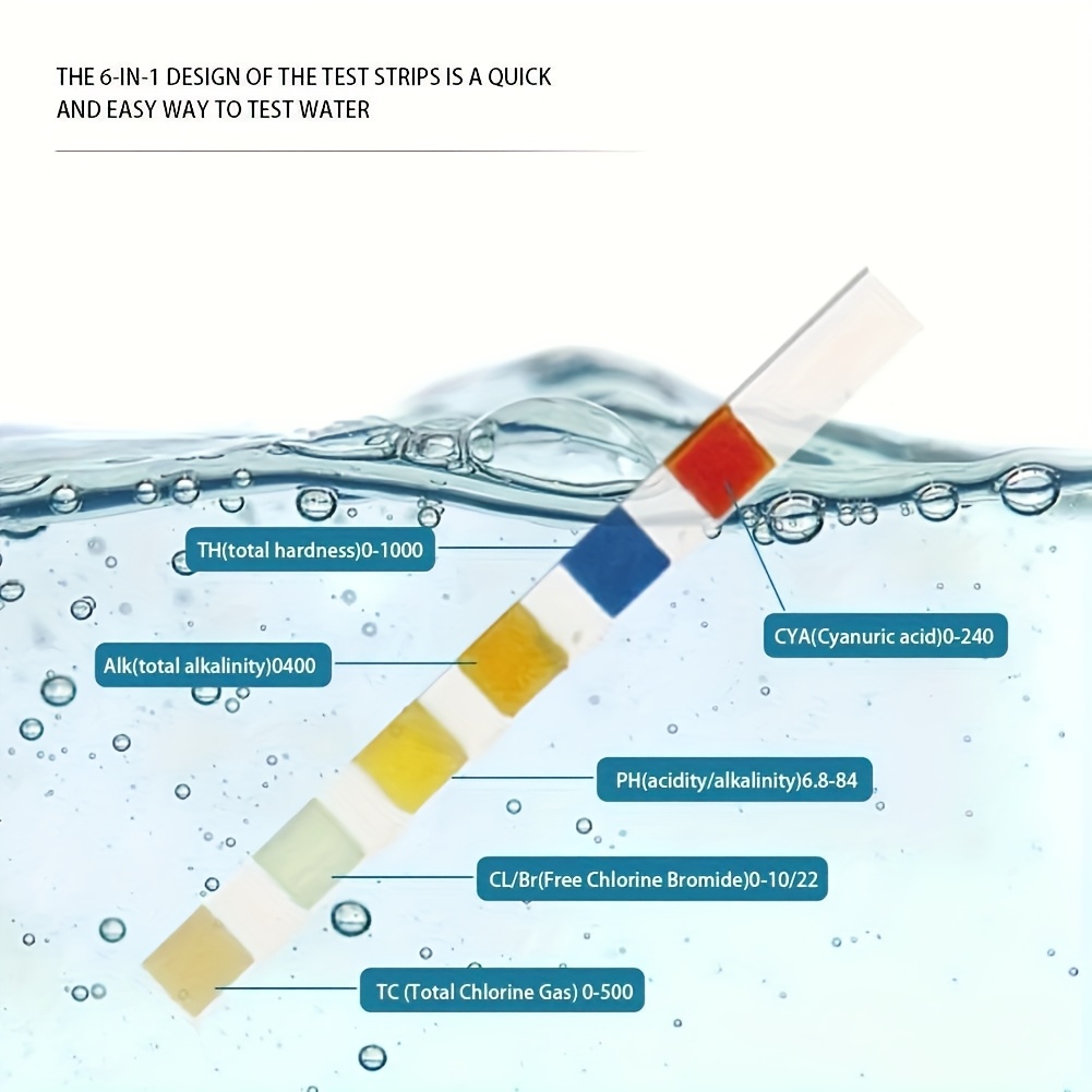 6-in-1 Pool & Spa Water Test S - đánh giá và giá Ph Strip Test